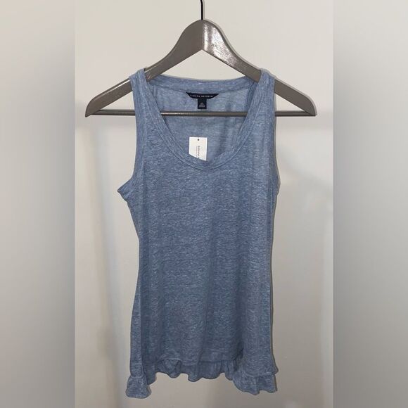Banana Republic NWT Blue Ruffle Tank Top - Picture 6 of 8